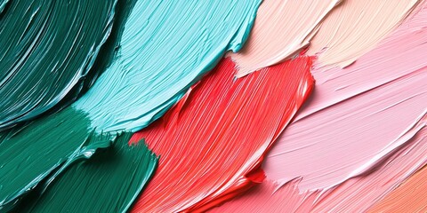 Poster - Colorful abstract paint strokes create a vibrant texture on canvas, showcasing artistic expression and creativity during the creative process
