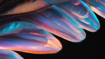 Poster - Abstract overlay of delicate butterfly wing texture for creative design