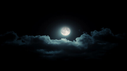 Wall Mural - Enchanting night sky with moonlit clouds for atmospheric designs