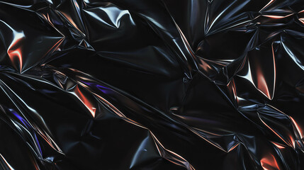 Poster - Abstract crumpled metal foil texture with reflective surface design