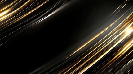 Wall Mural - abstract black and gold are light with white the gradient is the surface with templates metal textur