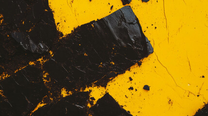 Aufkleber - Dark brown soil texture on bright yellow background for creative design