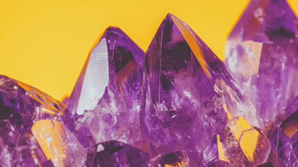 Poster - Deep purple amethyst crystals overlay texture for design and decoration