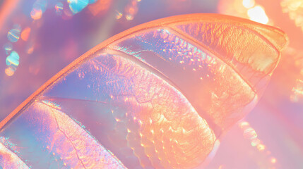 Poster - Ethereal overlay texture of delicate butterfly wings in pastel hues for creative design