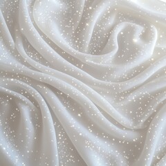 Poster - Elegant White Fabric with Sparkling Highlights and Soft Draping Folds Creates a Luxurious Texture.