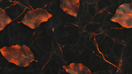 Aufkleber - Intricate overlay texture of dry leaves with veins for autumn design