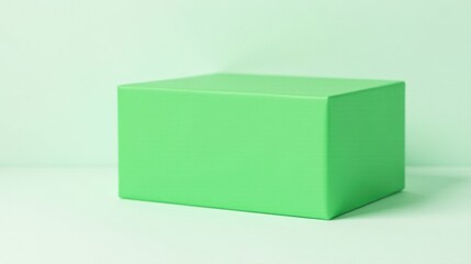 Poster - A Simple Green Rectangular Box on a Matching Surface