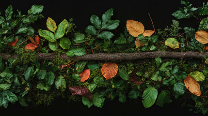 Aufkleber - Forest floor texture with autumn leaves and branch for natural designs