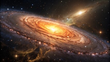 Wall Mural - Glowing spiral galaxy in deep space