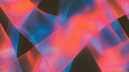 Poster - Vibrant fractal patterns with complex overlay texture for artistic design