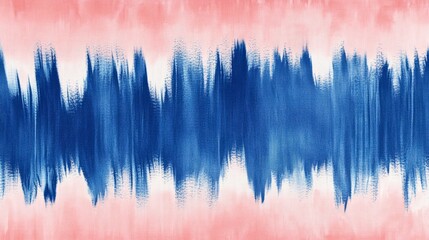 Wall Mural - A seamless pattern with tie-dye blue and pink stripes, their colors creating an abstract gradient across the fabric