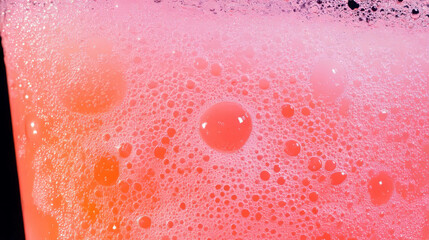 Poster - Vibrant guava soda texture with bubbles for creative designs