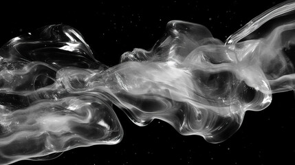 Poster - Abstract ink flow patterns with dynamic overlay texture for creative design and art projects