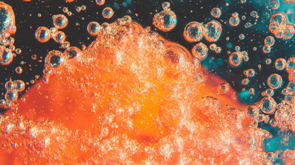 Poster - Vibrant bubbles and colors in italian soda texture for creative designs