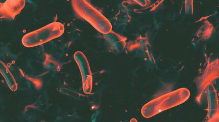 Aufkleber - Microscopic view of bacteria colonies overlay texture for scientific and educational design