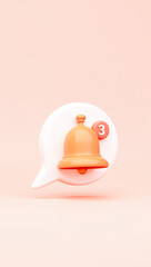 Aufkleber - 3d render of an notification bell in a white speech bubble