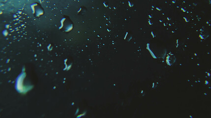 Poster - Overlay texture of raindrops on window with blur for creative design projects