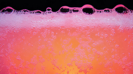 Poster - Vibrant overlay texture of fizzy rhubarb soda bubbles for design