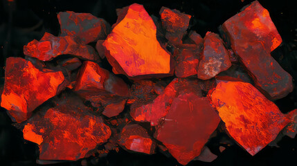 Poster - Abstract overlay of rust and orange textured flakes for creative design backgrounds