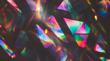 Poster - Vibrant abstract stained glass texture with colorful geometric fragments