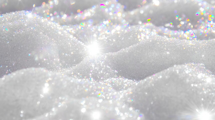 Poster - Sparkling sugar crystal texture for festive design and creative projects