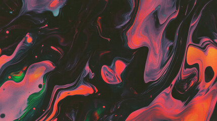 Poster - Abstract swirling ink texture in vibrant red and black for creative designs
