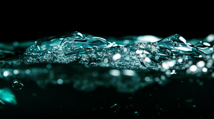 Poster - Energetic tonic water texture with dynamic bubbles and overlay effects