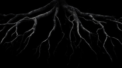 Aufkleber - Intricate tree root overlay texture with tangled shapes for design