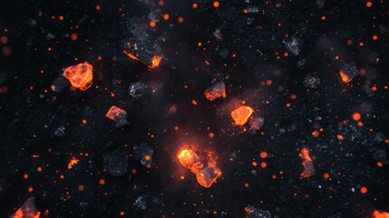 Poster - Fiery volcanic ash and lava texture for creative design projects