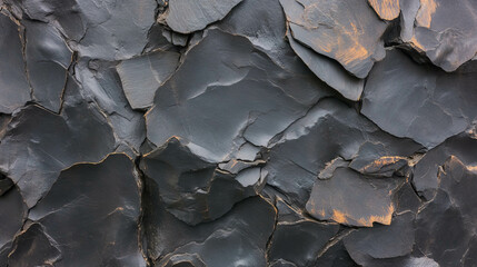 Poster - Textured rough stone wall with irregular slate shapes for rustic design