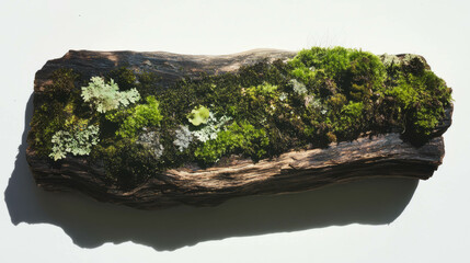 Aufkleber - Natural texture of tree bark with moss and lichen for organic design inspiration