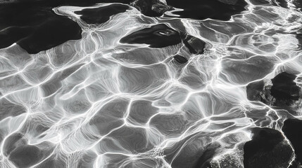Poster - Abstract water texture art featuring ripple patterns and light reflections
