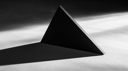 Aufkleber - A single triangle casting a long, soft shadow on a flat surface