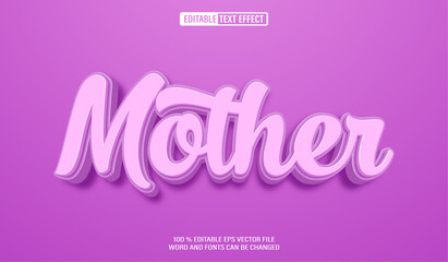 Poster - Editable 3d text style effect - Mother text effect Template
