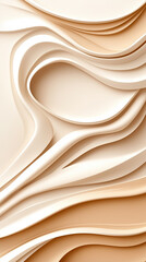 Poster - Sinuous curves mimic the gentle undulations of sand dunes, blending soft beige tones that evoke a sense of calm and warmth. This artwork invites viewers to immerse in its tranquil beauty