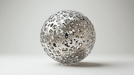 Fototapete - Graphic representation showcases a spherical structure composed of a data matrix, with intricate patterns shifting fluidly over time, highlighting the beauty of data visualization