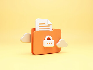 Poster - secured digital folder with cloud storage and document access