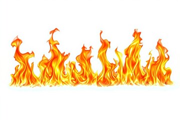 Aufkleber - Bright orange flames on a white background.