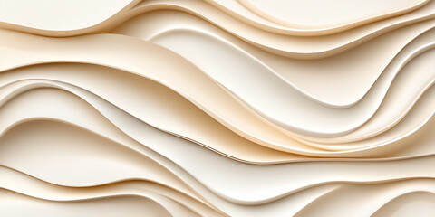 Poster - Soft, fluid lines undulate gracefully, forming an abstract representation of sand dunes. The warm tones evoke a sense of tranquility and connection to nature's beauty in a serene composition