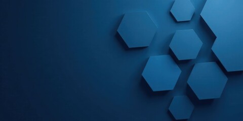 Leinwandbilder - Abstract Hexagon Pattern Background Deep Blue Geometric Shapes