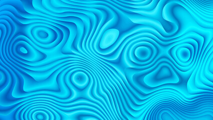 Poster - Blue 3d spiral background. Paper waves. Chaotic whirlpool. Maze rotates in circle. Geolocation on map. Energy flows. Hypnotic screensaver. Poster for business, presentations, and social media.