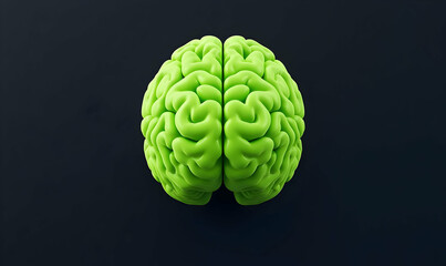 Poster - Bright Green Brain Model on Dark Background for Creative Projects