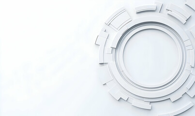 Poster - Abstract White Circular Design with Geometric Shapes on Background