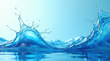 Poster - Dynamic Aqua Waves A Serene and Refreshing Visual of Sparkling Water in Motion