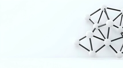 Poster - Abstract Molecular Structure with Black and White Elements on Background