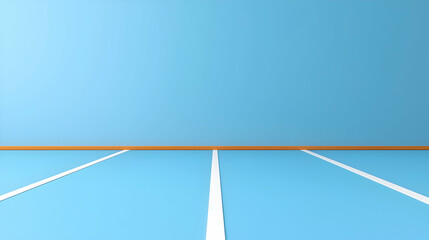 Poster - Bright Blue Background with White Stripes and Wooden Trim