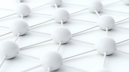 Poster - Abstract White Spheres Connected by Strands in Modern Design