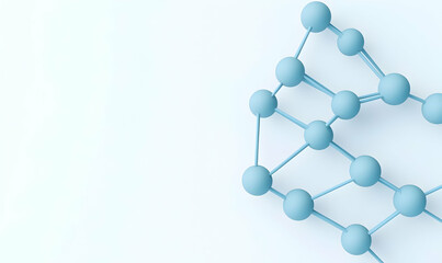 Poster - Abstract Representation of Blue Molecular Structure on Light Background