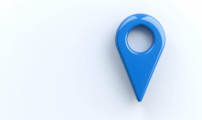 Poster - Blue Location Pin Icon on a Clean White Background for Maps