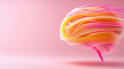 Poster - A stunning depiction of an abstract network resembling a brain is filled with moving data streams in vibrant colors, illustrating the flow of information and creativity in a surreal landscape